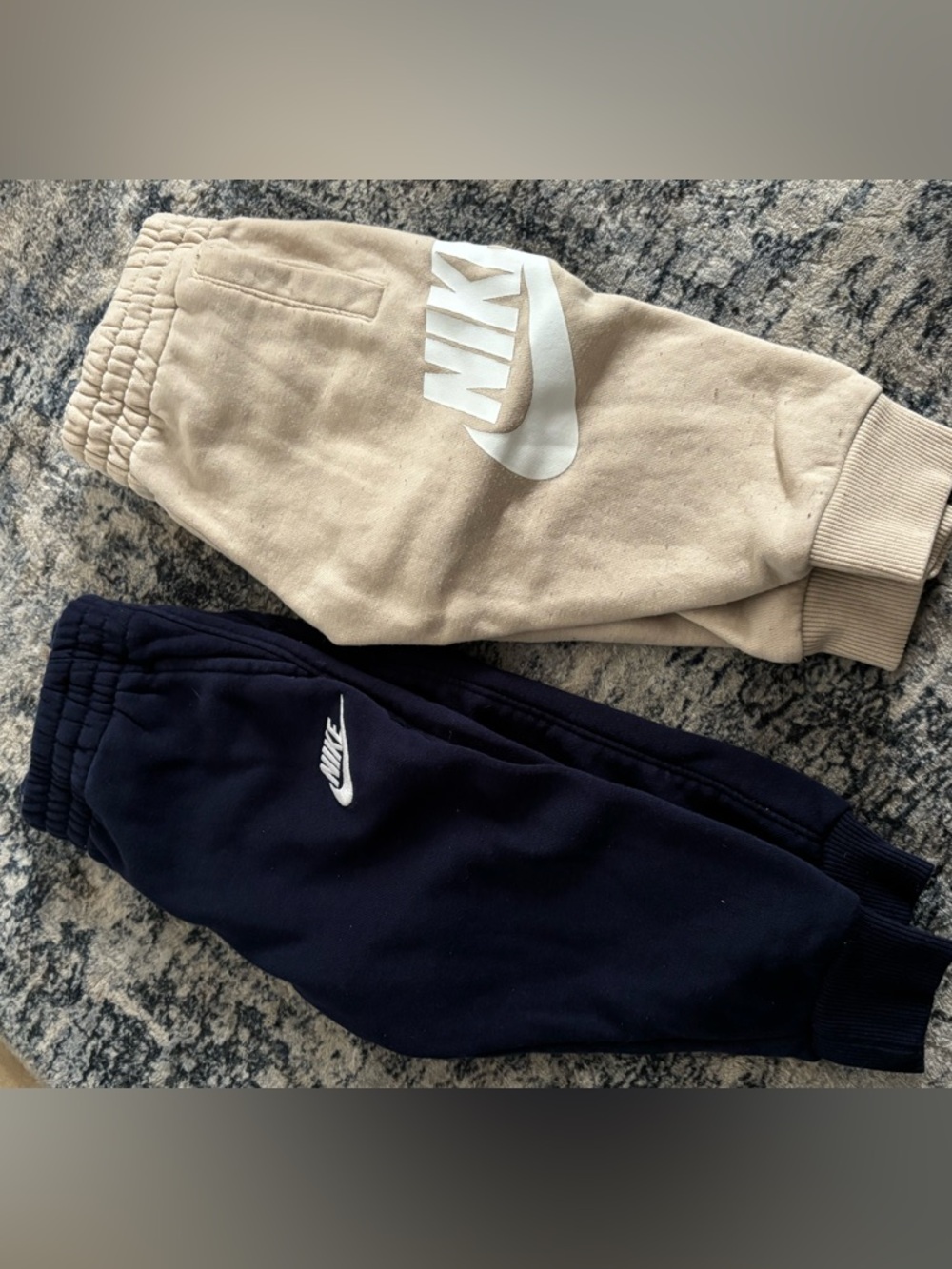 Nike Kids Sweatpants Duo in Beige and Navy